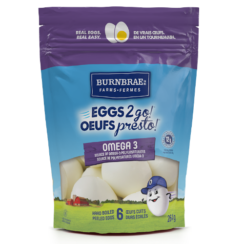 Pack Shot - Burnbrae Farms - Omega 3 hard boiled eggs